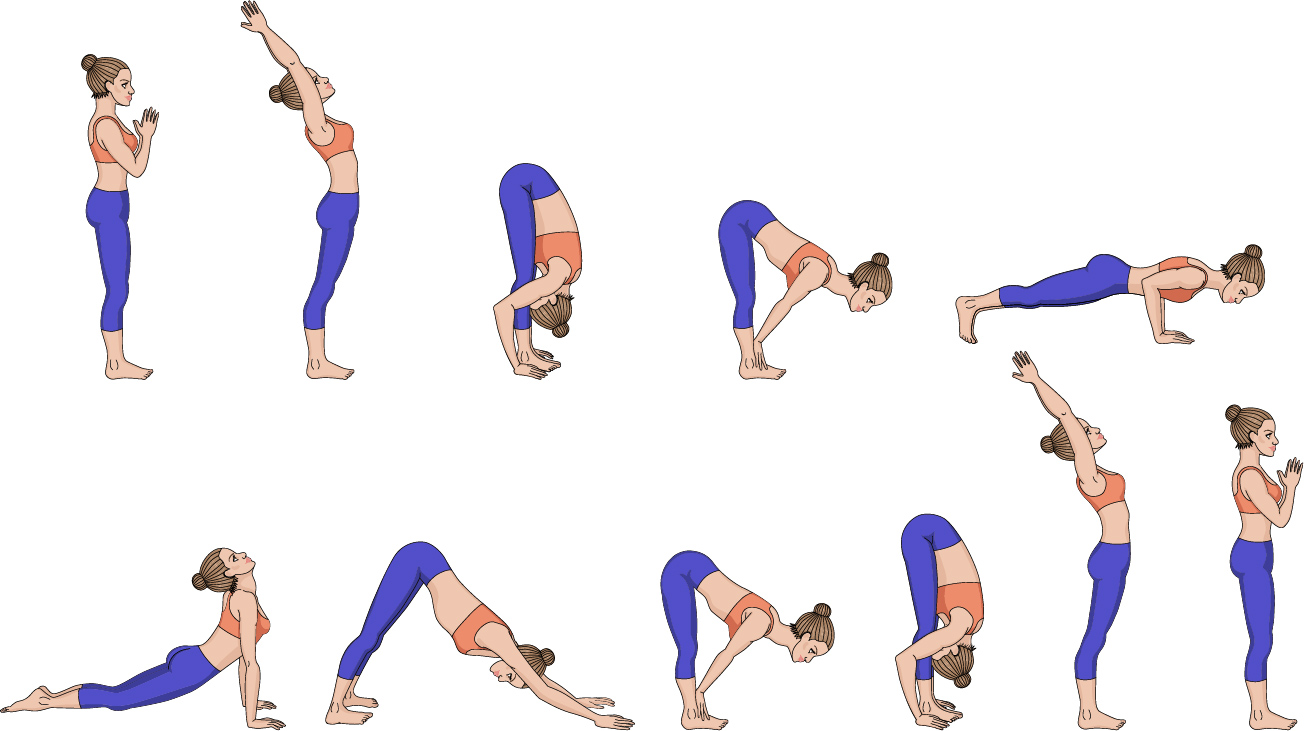 Salutation poses