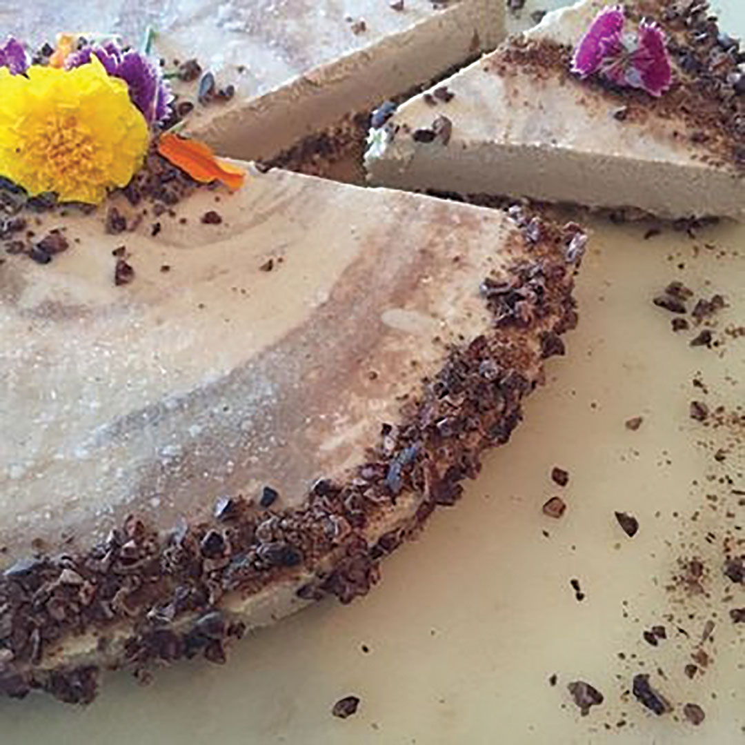 Cashew Cheese Cake with Cocoa Nibs