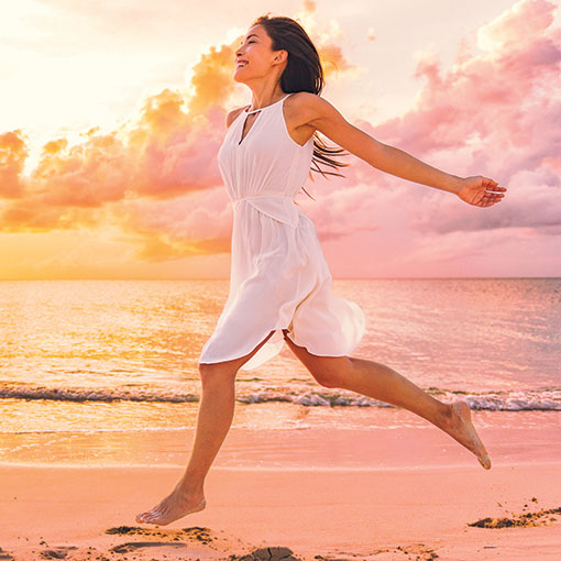 Woman running on Beach