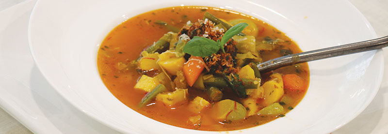 Vegetable Soup & Basil Pesto